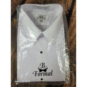 Size XL 38/39 White Traditional Tuxedo Shirt Laydown Prom Wedding New Package